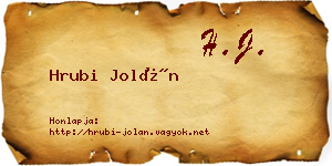 Hrubi Jolán névjegykártya
