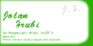 jolan hrubi business card